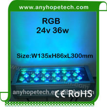 High quality high brightness 36w dmx 512 led color change wall washer