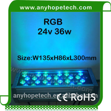 High quality high brightness 36w dmx 512 led color change wall washer