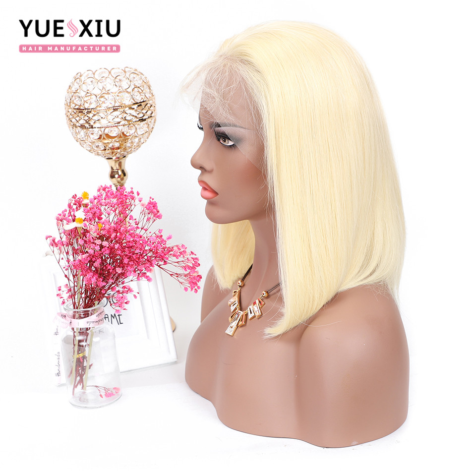 Blonde 613 Full Lace Wig 100%Human Hair Cuticle Aligned Short Bob Wigs For Black Women