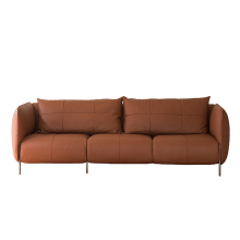 Nutmeg Leather Straight Sofa