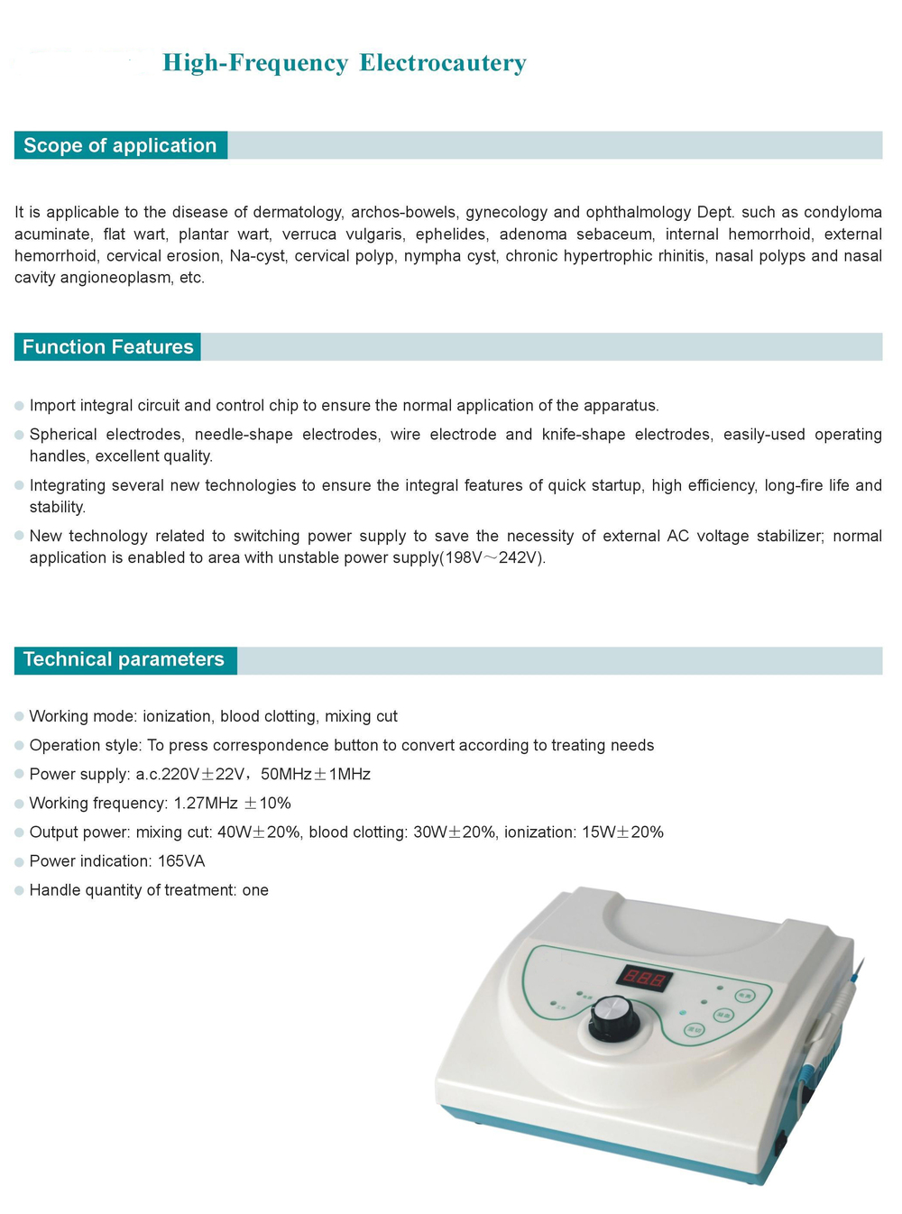 Mini High Frequency Electrosurgical Unit