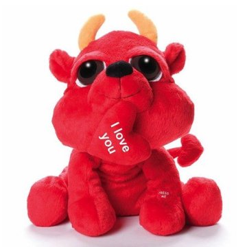 plush red devil toy, stuffed devil, plush toy devil