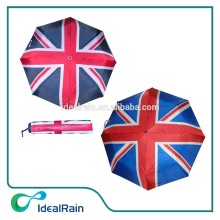 3 section manual open full over heat transfer print british flag umbrella