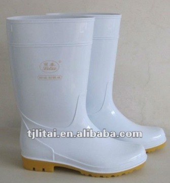PVC lightweight food industry boot and rain boot with solid color