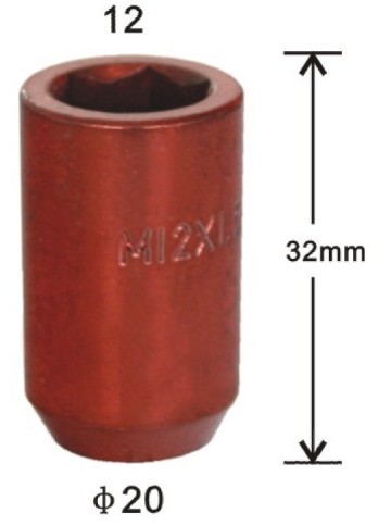 Red 6 point tuner acorn lug nuts