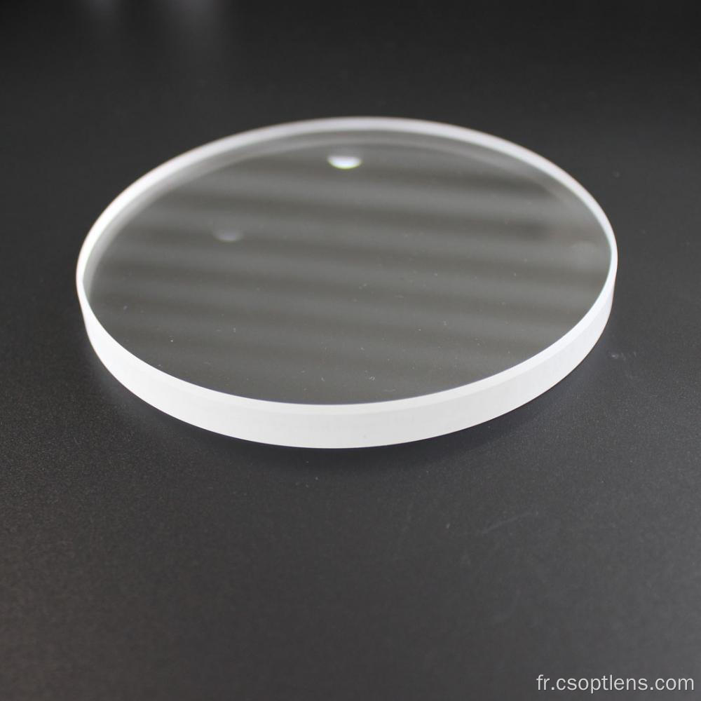 Fenêtre ronde en verre de silice de haute pureté de 90mm de diamètre