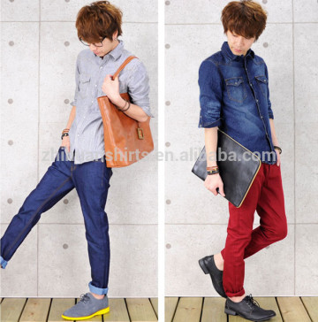 2014Mens Long Sleeve Jeans Shirts