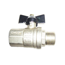 Aluminum butterfly handle brass ball valve FxM