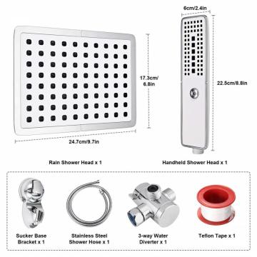 Set soffione doccia con rubinetto rotondo ad alta pressione in abs