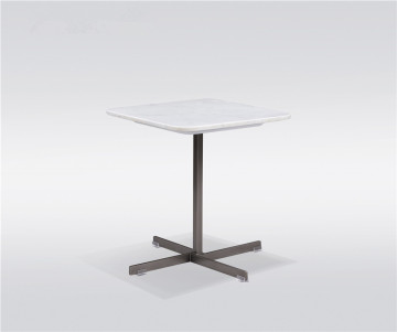 Side table in white marble top