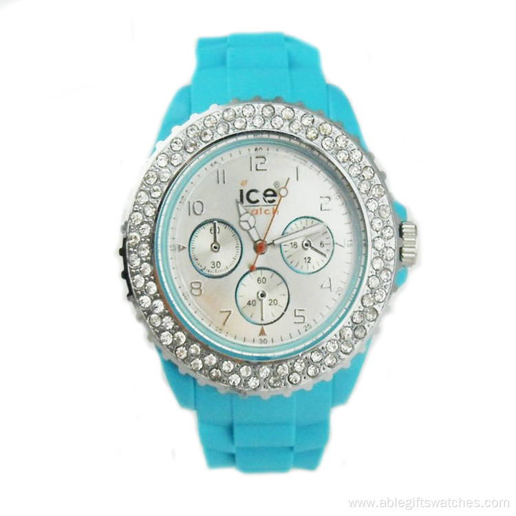 diamante student silicone quartz watch