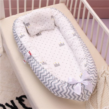 Portable Bionic Bed Toddler Cotton Cradle Baby Bassinet Bumper Portables Sleeper Baby Nest for Newborn Sleep Pad 0-24 Months