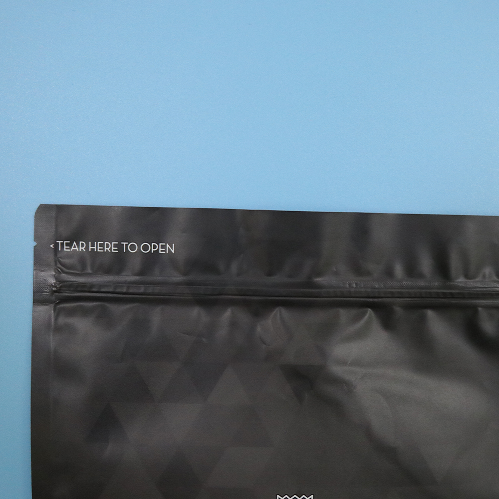 Customized black matte finish doypack bag ziplock plastic packaging bags for underwear panties packing