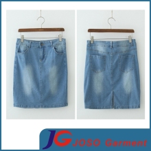 Factory Wholesale Slit Short Jean Skirts (JC2056)