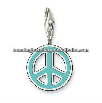 Fashion Enamel Blue peace Symbol pendant