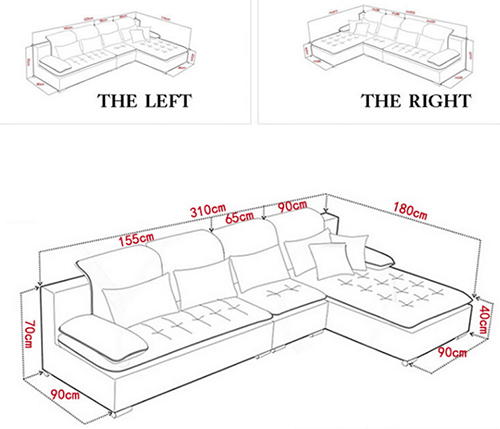 Chaise Sectional Sofa Set