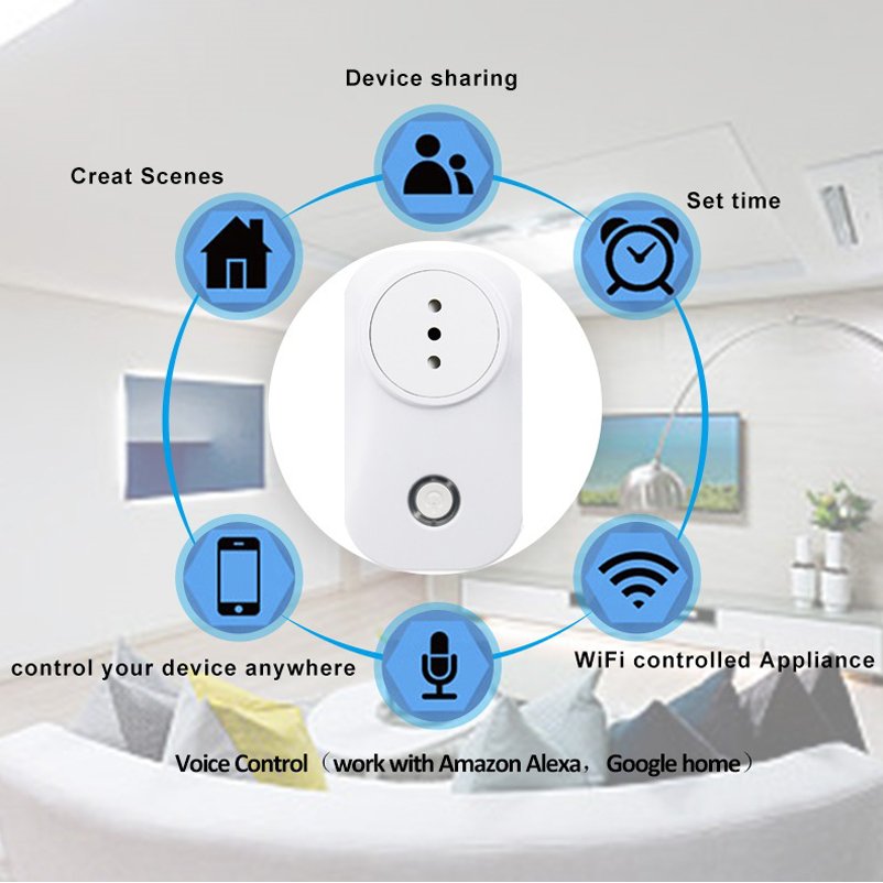 2020 IT Italy Italian Timer Smart Wall Electric Smart Socket Wifi Wireless Smart Outlet Socket Amazon Alexa Google Home IFTTT