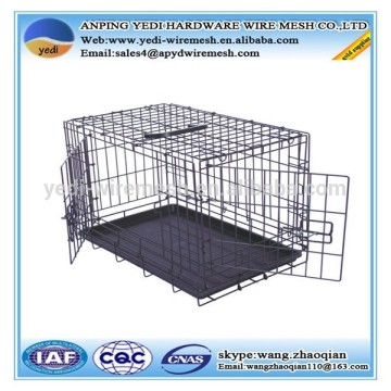 blue or black painted folding dog cage