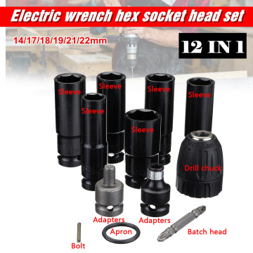 Electric Wrench Screwdriver hex socket head Kits set for Impact Wrench Drill