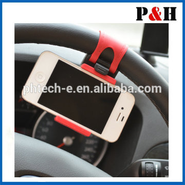 Universal Silicon Car Steering Wheel Mobile Phone Socket Holder 54-76mm Retractable Cellphone GPS Car Wheel