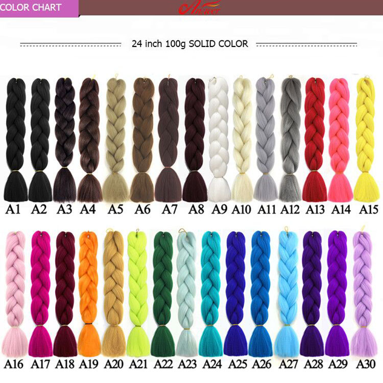 Jumbo Braiding Hair Extensions 24 Inch 100 g Yaki Straight Braid Solid And Ombre Color Synthetic Fiber Yellow Purple Tricolor