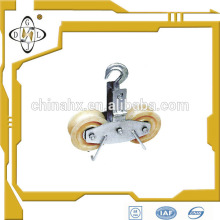 Double sheave stringing pulley