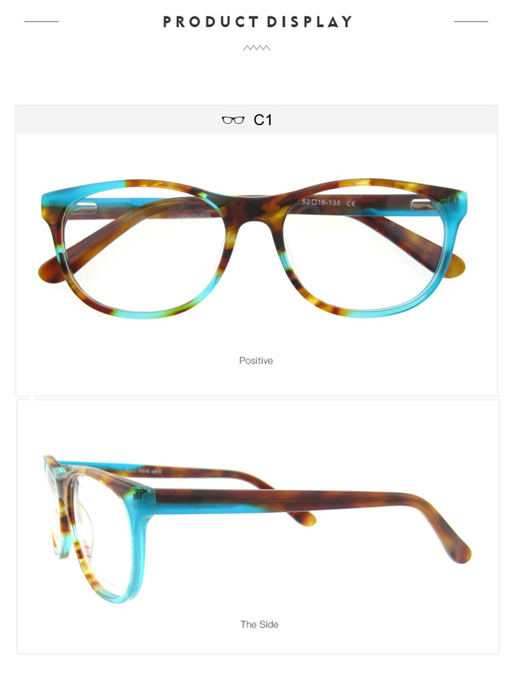 high quality patchwork optical frame women laminated eye glasses