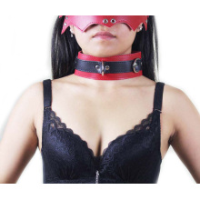 Red Sex Neck Ring Neck Collar Sm Necklace Fetish Sex Toy Leather PVC with Two Layers