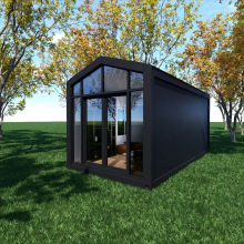 20-Foot Black Minimalist Prefabricated Container House