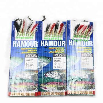 10pcs/Bag Sabiki Hook Rigs Fishing Tackle Sea Flasher Bait Rigs Luminous Beads