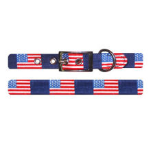 Classic America Flag Needlepoint Dog Collar