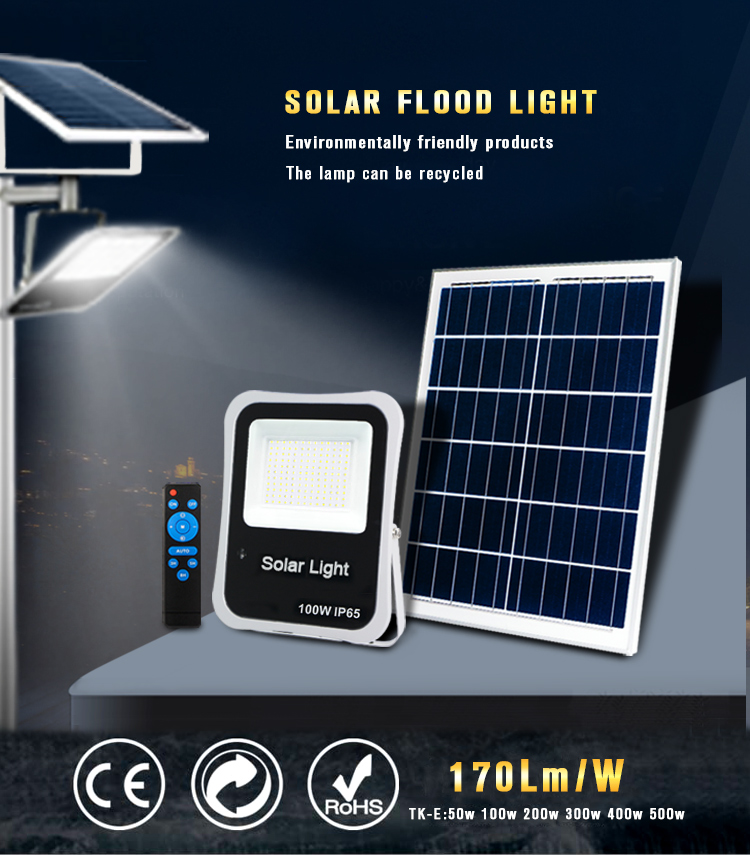 KCD 400watt ip66 waterproof outdoor stadium solar rechargeable flood light