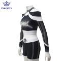 Pragtfulde Rhinestones Lycra White Cheer Uniform