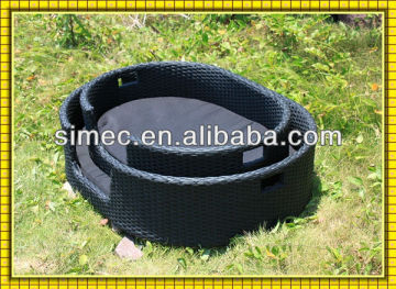 custom make clearance all weather SGS tested HDPE rattan wicker dog beds SCPB-004