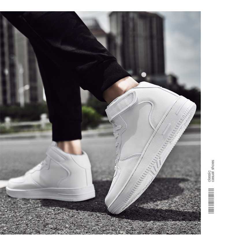 Sneaker Customs  Design Latest Sport Breathable Leather Made White Flat Sneakers Black Casual Shoes Couples