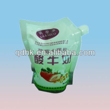 Custom printed aluminum foil packaging milk drink bag pouch with spout