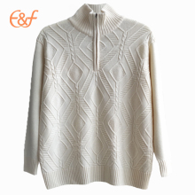 Solid Cable Quarter Zip Pullover Sweater