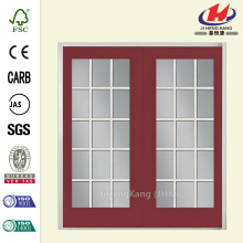 Red 15 Lite Steel Patio Door