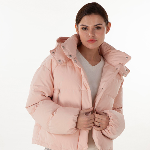 Pink new fashion hooded down jacket