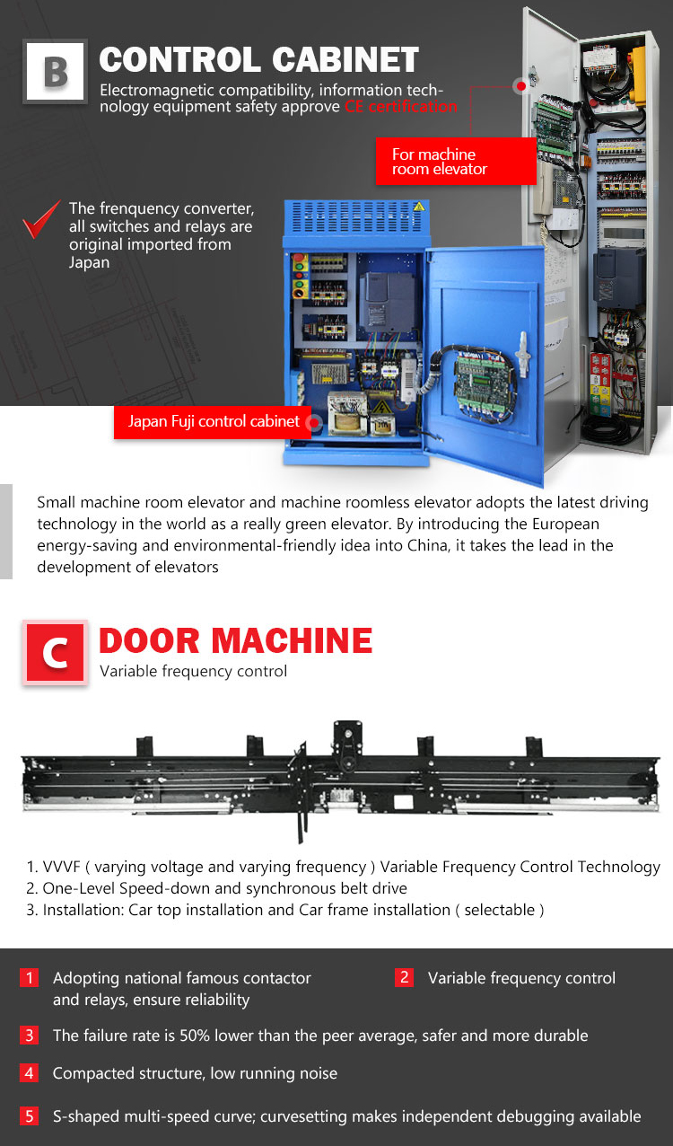 China Supplier ZhuJiangFuJi Brand 2000~8000 kg light duty freight elevator