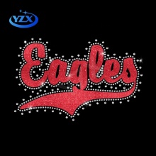 YZX Manufactory New Bling Splatter Letter Eagles Rhinestone Transfer Designs
