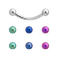 Titanium Bunte Bälle Charming Curved Barbell