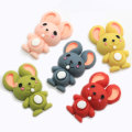 Cartoon Mouse Flatback Resina Artigianato Decorazione animale artificiale Ornamento portachiavi Kawaii Decorazione artistica fatta a mano