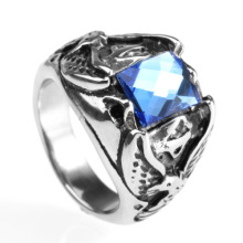Special design square blue gem rings