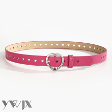 Stylish Rose Pink Women's Heart Buckle Belt