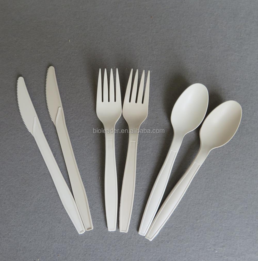 Wholesale Compostable Biodegradable Plastic Cutlery Set Disposable Cutlery Set With Napkin