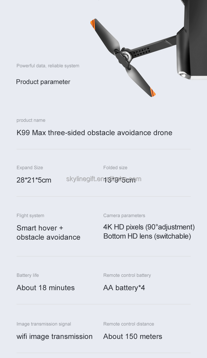 K99 Max Drone 18Mins Flight Time 4k Professional 2.4GHZ WiFi Dual Camera Foldable Quadcopter RC Drone Avoidance Function