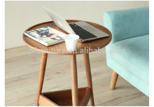 2016 latest round modern solid wood coffee table