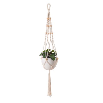 Handmade Macrame Plant Hanger Set: Cotton & Jute Rope Indoor/Outdoor Decor