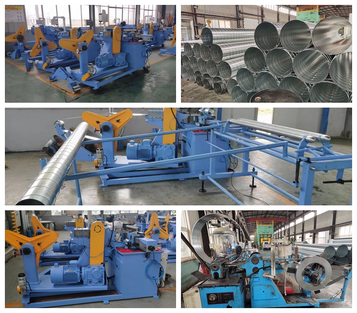 Reinforced spiral welded galvanized steel pipes machine in coal mining